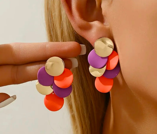 Geometric Round Earrings