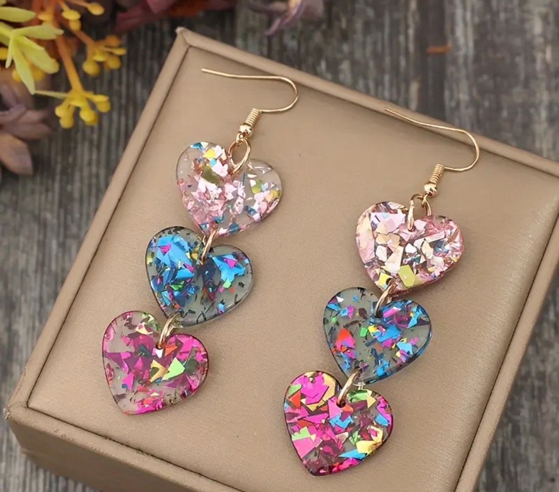 Hearts Dangle Daily Wear Earrings