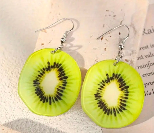 Kiwi Fruit Drop &amp; Dangle Earrings