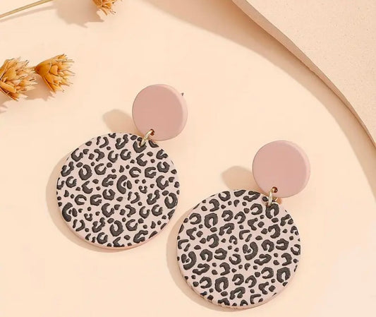 Leopard Pattern Dangle Earrings